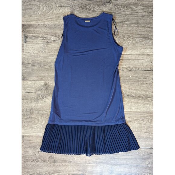 Michael Kors Navy Pleated Shift Dress Small - Picture 4 of 6